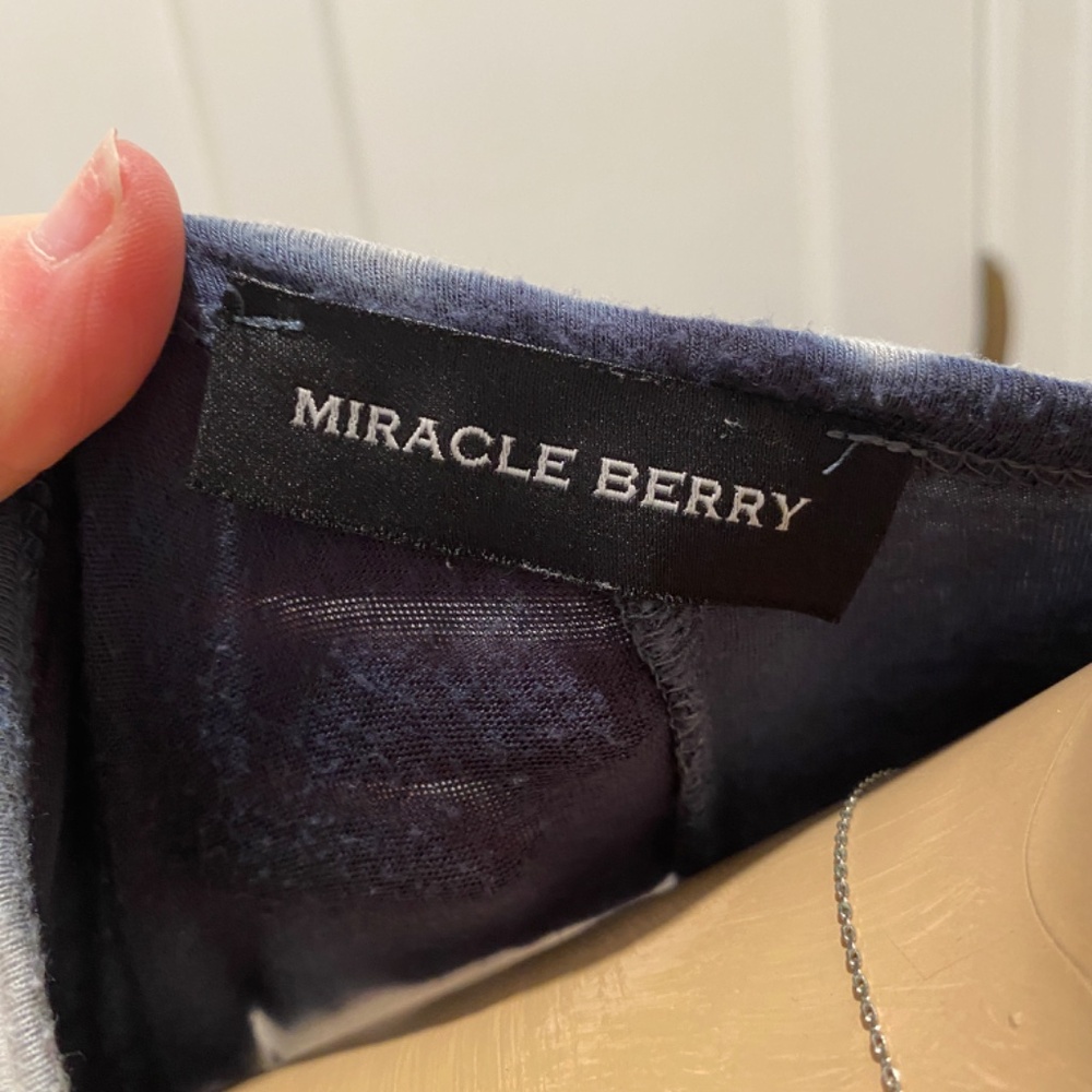 Miracle Berry Navy White Tie Dye Maxi Dress V Neck Short Sleeve Casual Flowy - Picture 12 of 13